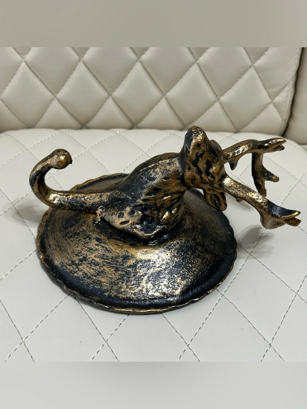 Brass rustic deer head wall hook vintage style